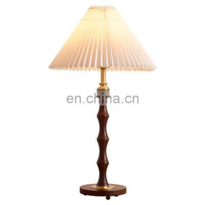 customized living room light luxury bedroom bedside walnut wood  luxury table lamp higher and higher