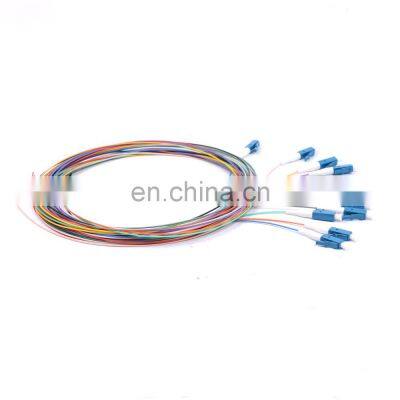 12 fiber 0.9mm SM 9/125 G.652D yellow lc/UPC 1.5 meter fiber optic pigtail