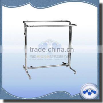 metal chrome double bars portable garment rack