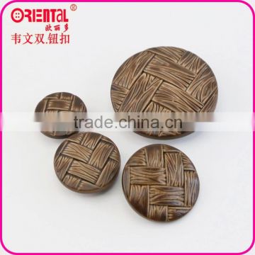 imitation leather plastic coat button in brown