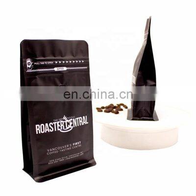 Customizable Design Matte Reusable Packaging Flat Bottom Coffee Bag Empty Coffee Bags With Valve