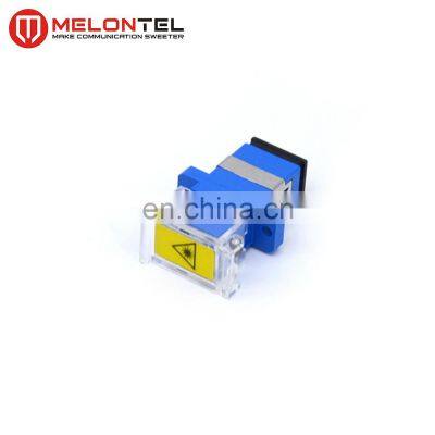 MT-1032-DC-SC Wholesale Blue Fiber Optic SC Female Connector Singlemode SC UPC Simplex Adapter With Flip Type Dust Cover