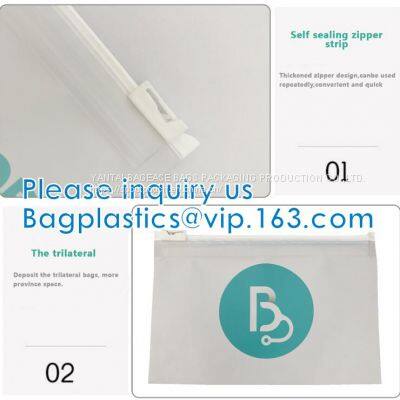 Holographic Pouch With Hang Hole For Clothing Packing / Iridescent Mylar Pouch For Underwear Mylar Stand up Aluminum Foi photo-2