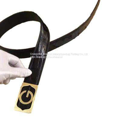 Crocodile Leather Belt Men's Genuine Leather Business Casual Thailand High-End Pants Belt G Letter Without Stitching Belt photo-2