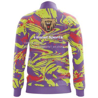 Custom Sublimation Jacket With Purple Zipper Design for You photo-2