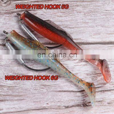 JOHNCOO High Quality 5pcs/bag Soft Bait 100mm 6.5g TPE Material Hot Sale Bass Fishing Lure