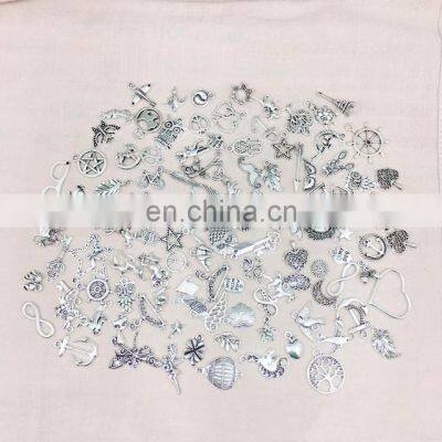 Vintage Mixed 100pcs Metal Charms Beads Handmade DIY Bracelet Pendant Necklace Jewelry Making Findings
