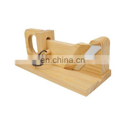 Bamboo Sausage Cutter Slicer Durable Rubber Tree Wood With Stainless Steel Blade