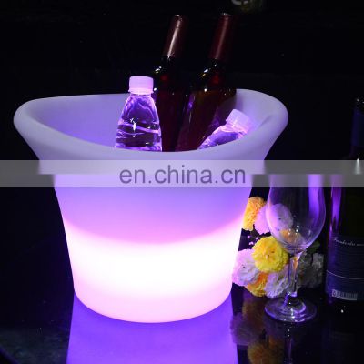 High quality Bar Light Champagne Wine Drinks Beer Bucket KTV Nightclub Portable Led Wine Champagne Bucket With Battery