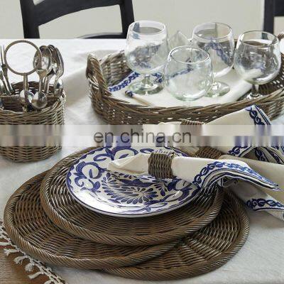 Hot Sale Rustic Rattan Napkin Ring WHolesale in Bulk Tableware Set Napkin Holder Rings Wovenmade in Vietnam photo-5