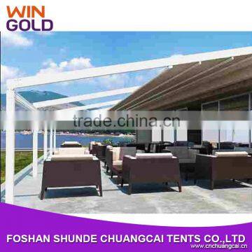 Customized 12X12M waterproof retratable sky dome awning for sunshade sky dome awning