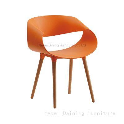 Solid Wood Plastic Backrest Plastic Dining Chair DC-P73