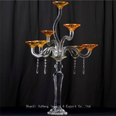 Handmade Glass Candle Holder Crystal Glass Candle Holder Center Pieces Wedding Table photo-3
