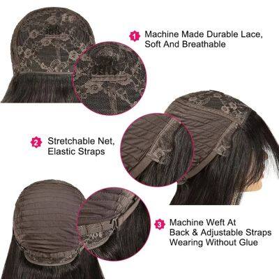 Body Wave Human Hair Wigs With Bangs 180% Density Remy Indian Wig With Bangs Full Machine Made Fringe Wig Human Hair Natural Wig photo-5