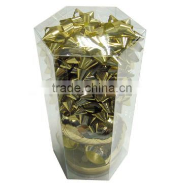 2014 metalic gold ribbon star bow and ribbon for gift packingaging or holiday decoration