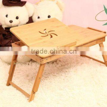 Solid bamboo durable and portable laptop desk foldable breakfast serving bed tray