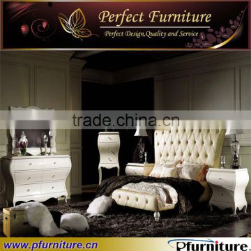 Hotel Furniture Wood and leather bedroom set design CN120935