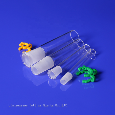 Male and Female Frosted Joint Quartz Glass Joint Tubes With Free Clip photo-2