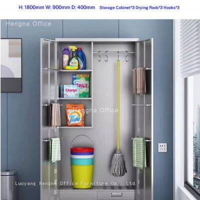 Commercial Toilet Cleaning Supply Cupboard| Ventilated & Lockable Steel Closet |for High-Traffic Public Washrooms photo-5