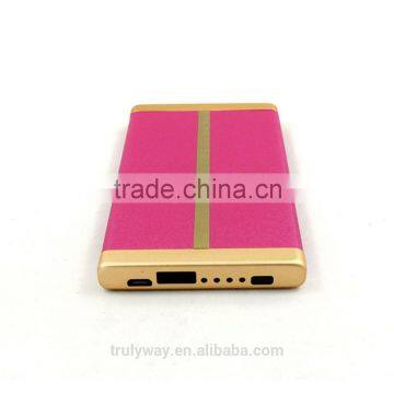 6000mah power bank portable charger luxury leather material