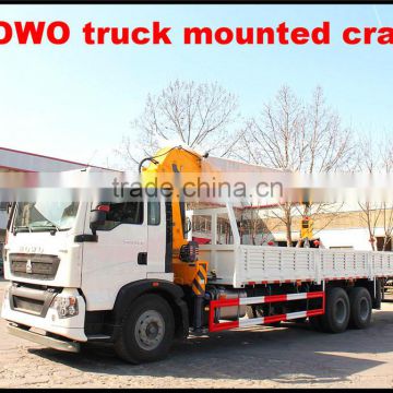 2015 hot sale low price howo 8*4 290hp euro3 30Ton Truck Mounted Crane for sale made in china