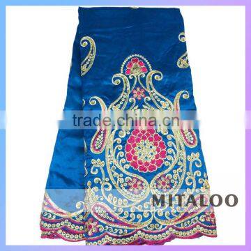 Mitaloo Customized Factory Supply African Raw Silk George Lace Fabric MGP0032 photo-3