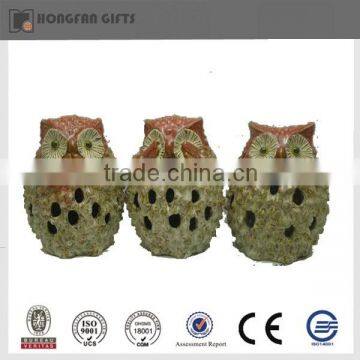 owl ceramic led candle light