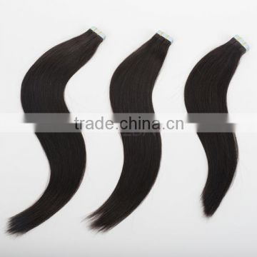 Virgin Peruvian hair Silky Straight Wave Style tape hair extension can be ironed