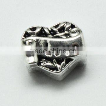 Wholesale Pdora Heart Shape Hole Beads Accessories, Lead Free Nickle Free Zinc Alloy Large Hole Beads photo-4