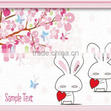 Two rabbits carton DIY digital oil painting by numbers