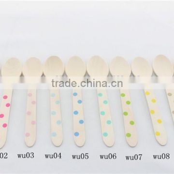 New Arrival!!! FDA SGS Certificated Wooden Cutlery Striped Polka Dot Chevron Wooden Spoons Wholesale