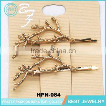 Retro Charm Zinc Alloy Wood Hair Accessories Bobby Pins For Girls