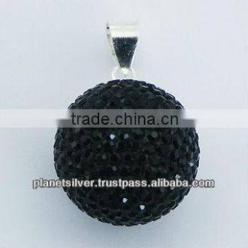 Black Sterling Silver Crystal Pendant Sophisticated Sparkle