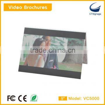 5 inch lcd video brochre card new arrival for advertise player for advertise player,