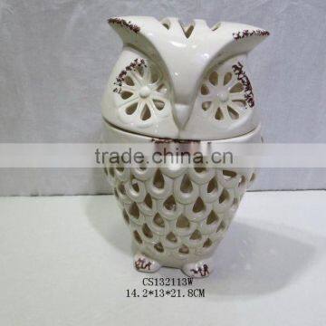 elegant porcelain owl shape candle holder