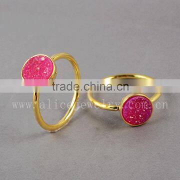 Fashion 18K gold plated jewlry ring, stalactite quartz ring, fashion quartz gemstone bezel ring                        
                                                Quality Choice