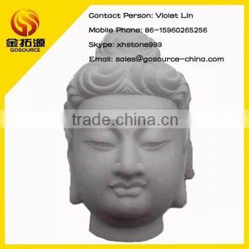 hand carved stone buddha head statue