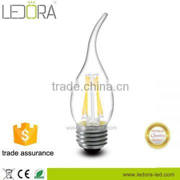 High Brightness energy saving medium base candelabra style led bulb 6w dimmable