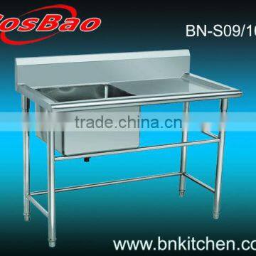 Stainless steel commerical kitchen equipment single sink bench