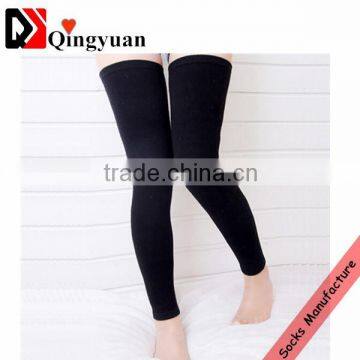 women winter warm leg sleeve black grey over knee knitted wool leg warmers