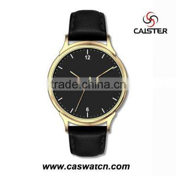 high quality luxury watch,Fancy minimalist gold plated genuine leather band watchs men creative design senior mens watches,