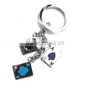 playing card metal keychain