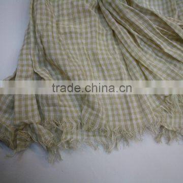 High Quality Plaid Scarf 100% Cotton Woman Scarf photo-3