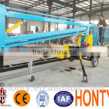 Hydraulic articulating trailer towable boom lift