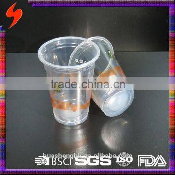 FDA Standard OEM PP Disposable Plastic Transparent 360ml Cup for Milk Tea