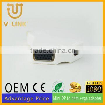 High quality gold plated mini dp to hdmi vga adapter for laptop