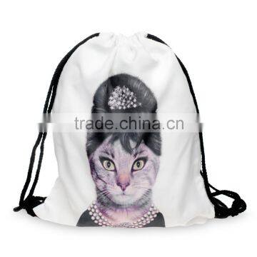 hot sale full printing soft cloth drawstring bag