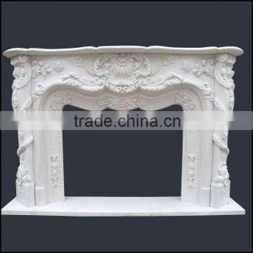 French Style Cheao White Marble Indoor Used Fireplace Mantel Shelf