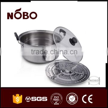 wholesale stainless steel steam pot with glass lid