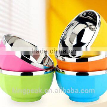 2015 Best Selling Kids Break-resistant Stainless Steel Bowl/Colorful double wall Kids Bowls/School Bowls for Children